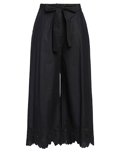 TWINSET Casual trouser Black 100% Cotton, Polyester
