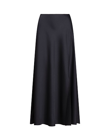 LAUREN RALPH LAUREN Maxi Skirts SATIN CREPE A-LINE SKIRT
 Black 100% Polyester