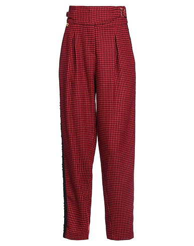 MANILA GRACE Casual trouser Red 59% Wool, 30% Polyester, 5% Polyamide, 5% Other Fibres, 1% Elastane