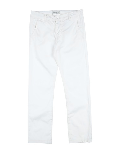PAOLO PECORA Casual trouser White 98% Cotton, 2% Elastane