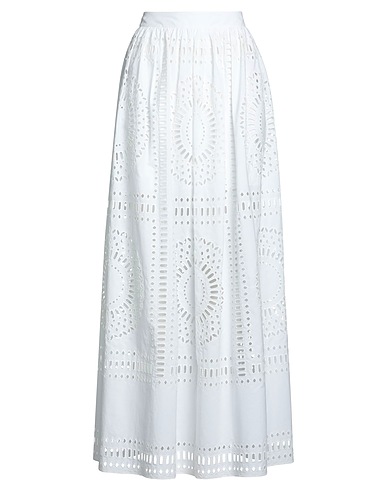 ALBERTA FERRETTI Maxi Skirts White 60% Cotton, 40% Polyester