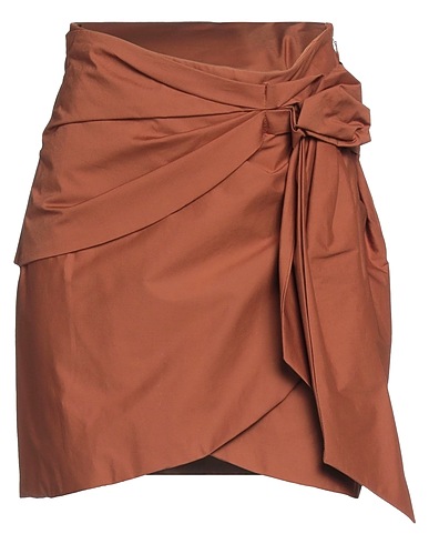 FEDERICA TOSI Mini skirt Brown 97% Cotton, 3% Elastane, Polyester