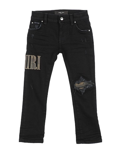 AMIRI Pantaloni jeans Nero 92% Cotone, 6% Elastomultiestere, 2% Elastan, Pelle di bovino