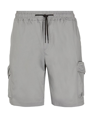 8 by YOOX Shorts & Bermuda COTTON WAISTBAND CARGO SHORTS Grey 97% Cotton, 3% Elastane