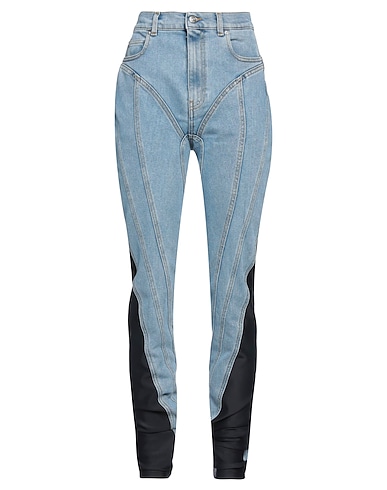 MUGLER Denim pants Blue 72% Cotton, 28% Elastomultiester