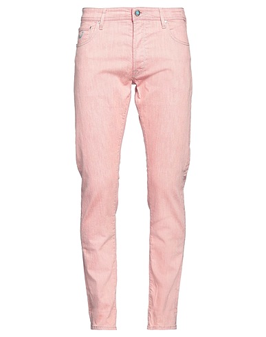 JACOB COHЁN Denim trousers Red 97% Cotton, 3% Elastane