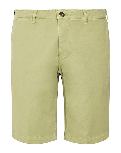 8 by YOOX Shorts & Bermuda ORGANIC COTTON SHIRTS  Sage green 97% Organic cotton, 3% Elastane