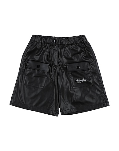 PHILOSOPHY di LORENZO SERAFINI Shorts & Bermuda Black 50% Polyester, 50% Polyurethane