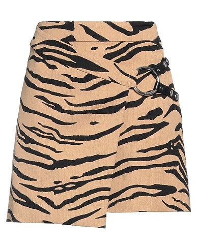 STELLA McCARTNEY Mini skirt Sand 58% Wool, 37% Cotton, 4% Polyamide, 1% Elastane, Metal