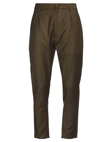 DONDUP Casual trouser Military green 99% Virgin Wool, 1% Elastane