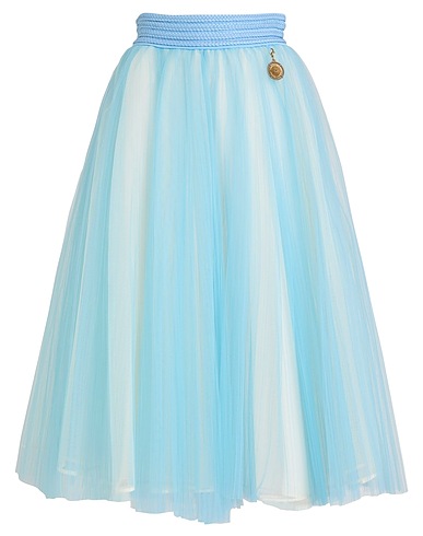 ELISABETTA FRANCHI Midi skirt Sky blue 100% Polyamide, Cupro, Elastane