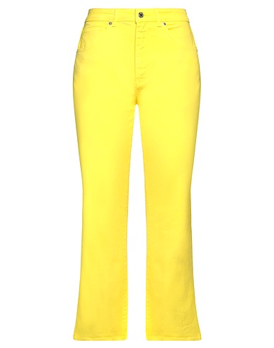 GRIFONI Bootcut Jeans Yellow 98% Cotton, 2% Elastane
