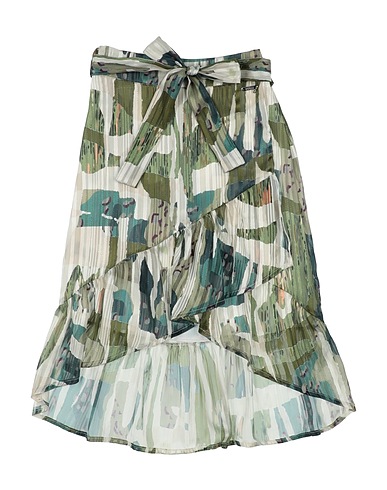 GUESS Skirt Military green 99% Polyester, 1% Metallic fiber