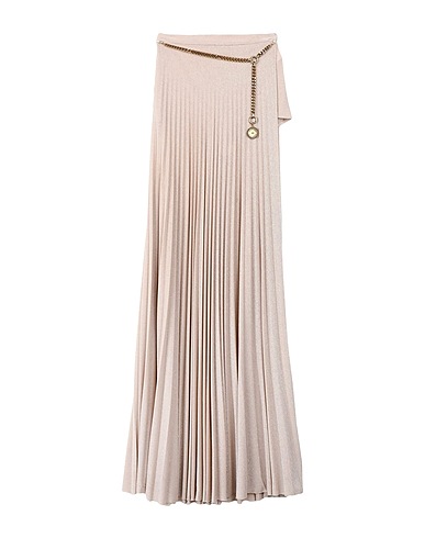 ELISABETTA FRANCHI Long skirt Beige 63% Viscose, 17% Polyester, 15% Polyamide, 5% Elastane