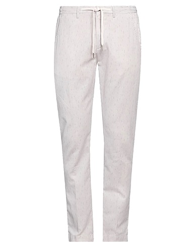 BRIGLIA 1949 Casual pants Ivory 63% Cotton, 35% Linen, 2% Elastane