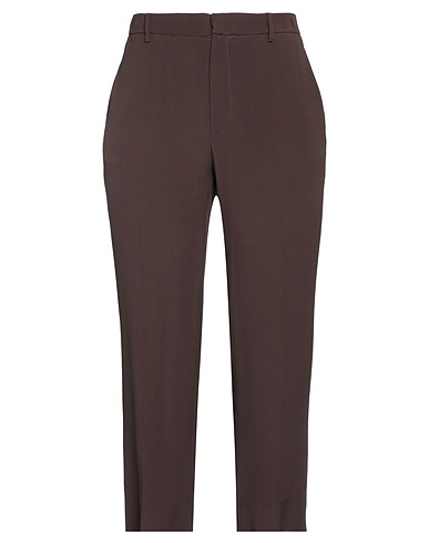 N°21 Casual trouser Dark brown 69% Acetate, 31% Silk