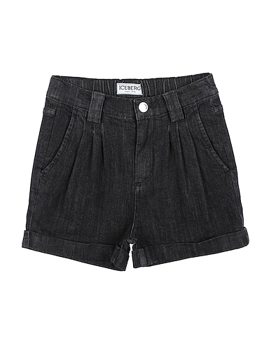 ICEBERG Denim shorts Black 98% Cotton, 2% Elastane