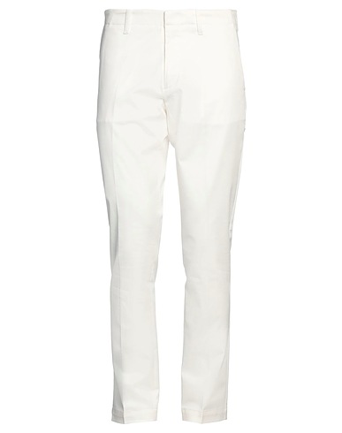 PAOLO PECORA Casual pants White 97% Cotton, 3% Elastane