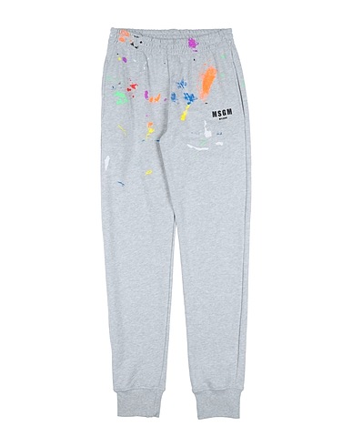 MSGM Casual trouser KIDS Light grey 100% Cotton