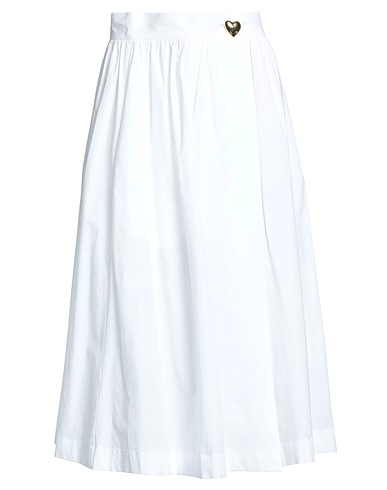 MOSCHINO Midi skirt White 96% Cotton, 4% Elastane