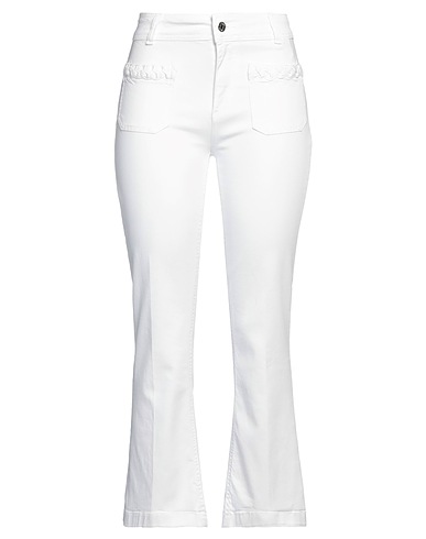 LIU •JO Casual trouser White 98% Cotton, 2% Elastane