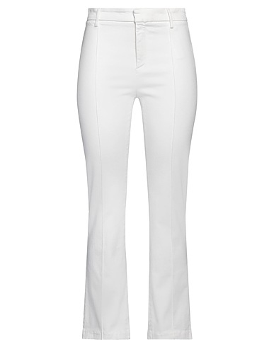 LIU •JO Denim trousers White 89% Cotton, 6% Polyester, 5% Elastane