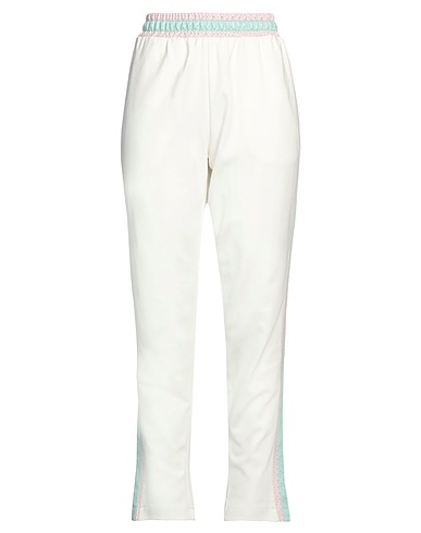 TWINSET Casual trouser White 68% Viscose, 27% Polyamide, 5% Elastane, Polyester