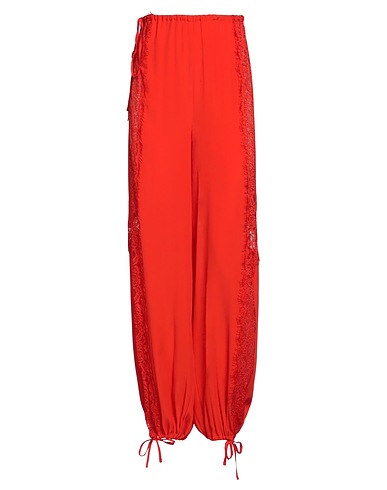 ERIKA CAVALLINI Casual trouser Red 65% Acetate, 35% Silk