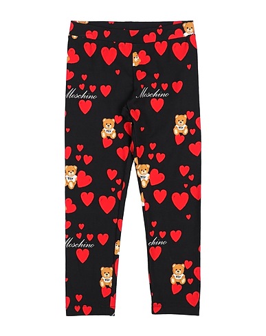 MOSCHINO TEEN Leggings Nero 95% Cotone, 5% Elastan