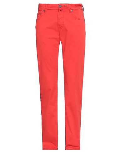 JACOB COHЁN Casual trouser Tomato red 97% Cotton, 3% Elastane