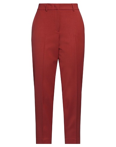 QL2  QUELLEDUE Casual trouser Brick red 97% Virgin Wool, 3% Lycra®