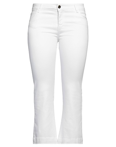 SIMONA CORSELLINI Casual trouser White 98% Cotton, 2% Elastane