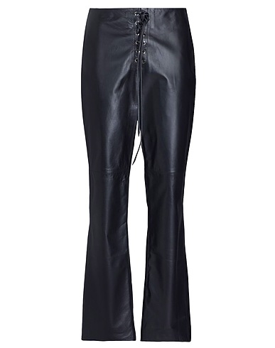 8 by YOOX Casual pants LEATHER LACE-UP PANTS
 Black 100% Lambskin