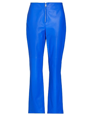 8 by YOOX Pantalone LEATHER ZIP-UP PANTS
 Azzurro 100% Pelle di agnello