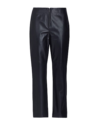 8 by YOOX Pantalone LEATHER ZIP-UP PANTS
 Nero 100% Pelle di agnello