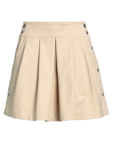 BARENA Mini skirt Beige 94% Cotton, 6% Elastane