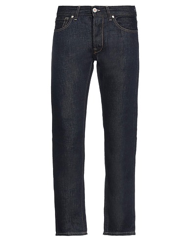 TELA GENOVA Denim pants Blue 64% Cotton, 36% Linen