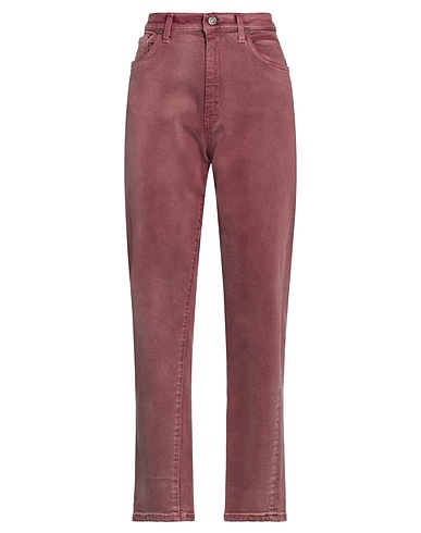 DONDUP Denim pants Burgundy 98% Cotton, 2% Elastane