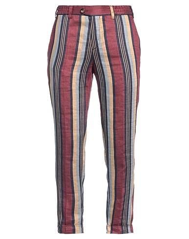 PT Torino Casual trouser Burgundy 88% Linen, 12% Polyamide