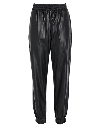 VERO MODA Casual trouser Black 100% Polyester, Polyurethane coated