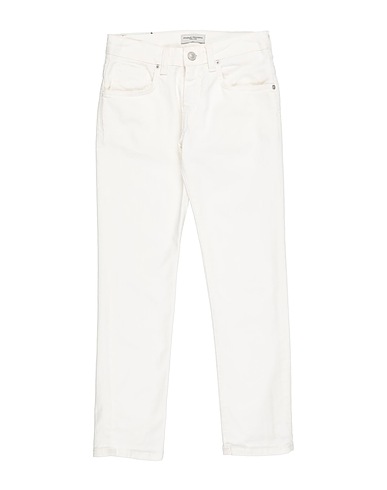 PAOLO PECORA Denim trousers White 97% Cotton, 3% Elastane