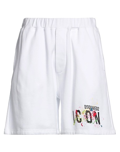 DSQUARED2 Shorts & Bermuda White 100% Cotton, Elastane