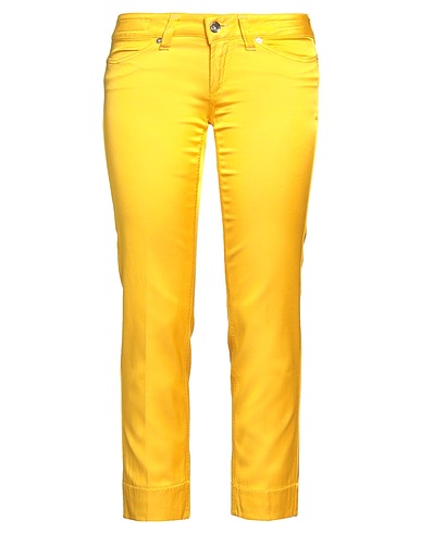 JACOB COHЁN Casual trouser Yellow 52% Cotton, 45% Viscose, 3% Elastane