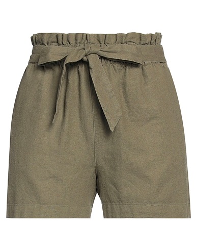 JACQUELINE de YONG Shorts y Bermudas Verde militar 55% Lino, 45% Viscosa