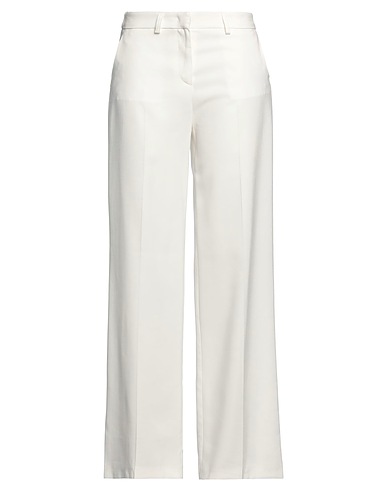 MANILA GRACE Casual trouser White 93% Viscose, 7% Polyester