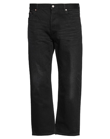 SAINT LAURENT Denim pants Black 100% Cotton, Calfskin