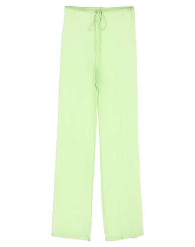 DRIES VAN NOTEN Casual trouser Lime green 100% Silk