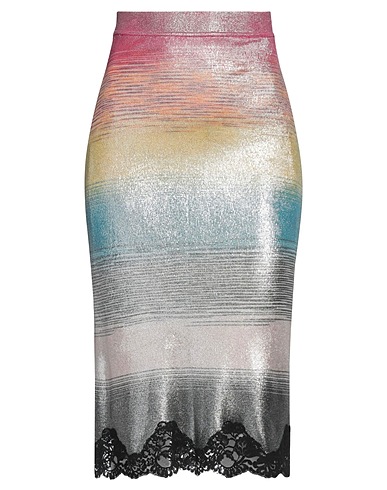 MISSONI Midi skirt Silver 100% Viscose, Polyurethane, Cotton, Polyamide