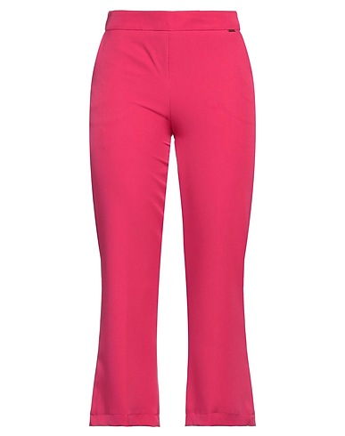 NUALY Wide-leg pants FUCSIA 88% Polyester, 12% Elastane