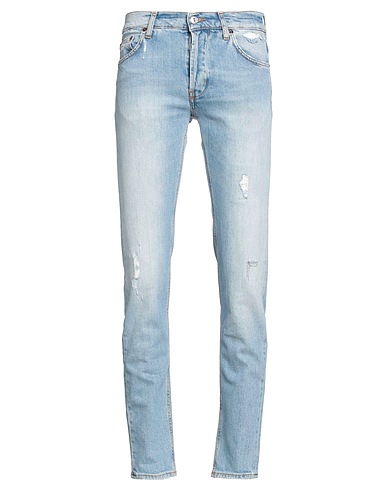 AGLINI Denim trousers Blue 98% Cotton, 2% Elastane